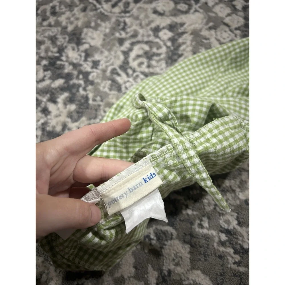 Pottery‎ Barn Kids Green Gingham Easter Basket Liner Large